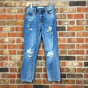 Hidden Distressed Mom Jeans Size 24